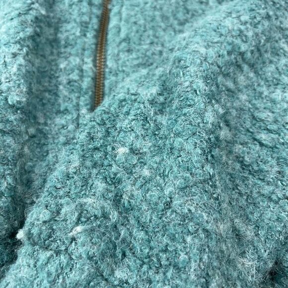 ASOS Green Wool-Blend Textured Zip Bomber Cardigan Jacket – Size 8 - Picture 8 of 10